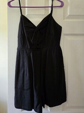 Black Knot-Front Romper